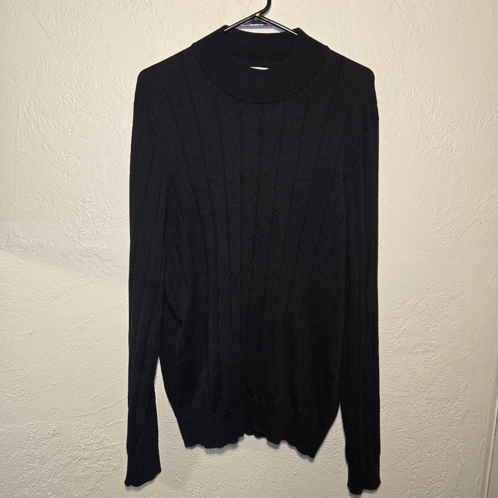 Joseph Abboud Vintage 90s Y2k Black Crewneck Wool Sweater Size Mens Xxl